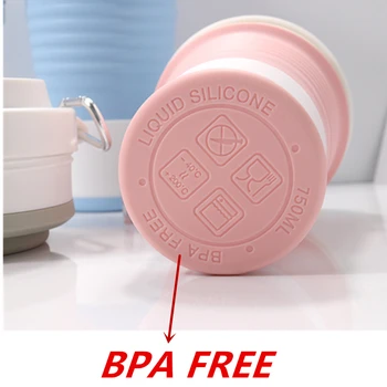 5PCS Hrane Silikon Šalice Kave Sa Slamom BPA FREE 550 ML Čaša Vode Na Otvorenom Kamp Turizam Sklopivi Boca Vode