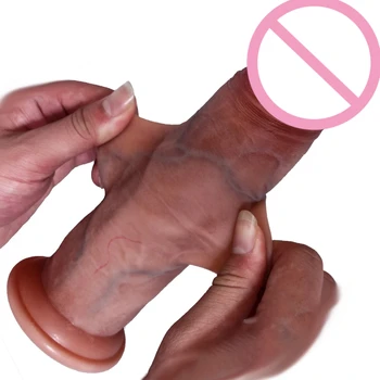 Blaga Dildo Ogroman Kurac 7.8 in Simulacija Dildo Realno Pomični foreskin G spot Klitoris Stimulira Penis Seks Igračke Za Žene peder