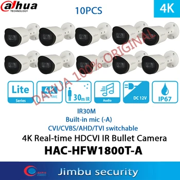 Dahua 8MP HDCVI Camera Kit 10PCS HAC-HFW1800T-A IR30M 4K Ugrađeni mikrofon (-A) IP67 4K Real-time HDCVI IR Bullet Camera