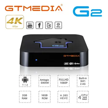 GTMEDIA G2 4K Android TV Box 7.1.2, Amlogic S905W Quad core 2 GB RAM-a+16 GB ROM-a,podrška m3u,H. 265 HEV MPEG-2/4 Wi-Fi Smart TV Box