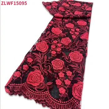 Afrička novi stil mreže cvjetne čipke tkanine vezene cvjetne čipke tkanina pogodan za stranke ZLWF15095
