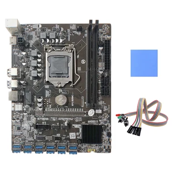 B250C Rudar Matična Ploča+Dual Prekidač za Kabel s pozadinskim Osvjetljenjem+Термальность Pad 12 PCIE na USB3.0 Utor za grafičke kartice LGA1151 DDR4