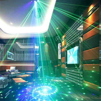 9 Eyes LED Stage Light Laserski Projektor Disco LED Lamp With Voice Control Sound Party Lights for Home KTV DJ Laser Show Lamp