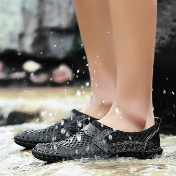 Desai / ljetna muška obuća; Novo 2019 godine; Funky prozračna nadvoji cipele; Plaža gumene sandale; Zapatos Hombre; Velike dimenzije 38-46; Cipele