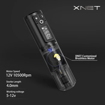 XNET Elite Pro Bežični Tetovaža Ručka Stroj Snažan Coreless Motor 2000 mah Litij Baterija za Digitalni Led Zaslon za Tijelo Umjetnika