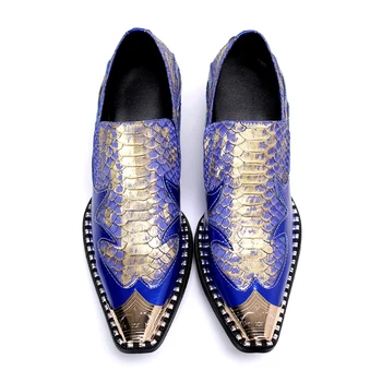 Nova Moda Oštar čarapa Formalno vjenčanje Cipele Слипоны Muške Cipele od Prave Kože Večernje cipele za muškarce veličine 36-47