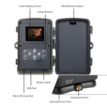 HC810A 20MP Lovački Skladište Vanjska divljina IR Filter Noćni Pogled Senzor Pokreta IP65 Vodootporna Kamera Trail