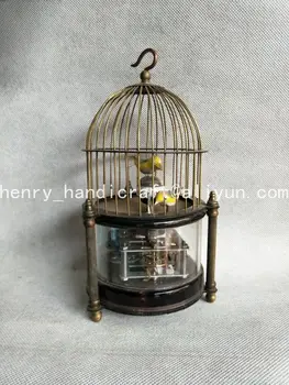 Berba Stari kraljevski sat dinastije Qing \ mehanički sat,rezbarena kavez #4, bakar rezbarena, može raditi s markom, Besplatna dostava