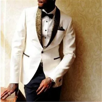 Casual Muško odijelo od 3 predmeta Slim Fit (jakna+prsluk+Hlače) Formalne Poslovne Tuxedos Mladoženja Masculino Trajes De Hombre Blazer