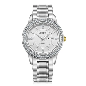 2021 nove sat muška moda dijamantni sat par vodootporan kvarcni sat od nehrđajućeg čelika žene