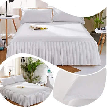 Soild Color Mirco Fiber Dust Bed Cover King Size Home Fade Resistant Bed Spread Queen Size Bed Spreads for Bed (No Pillowcase)