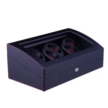 Watch Winder ,LT Wooden Automatic Rotation 6+7 Storage Case Display Box The new style 2019(Carbon)