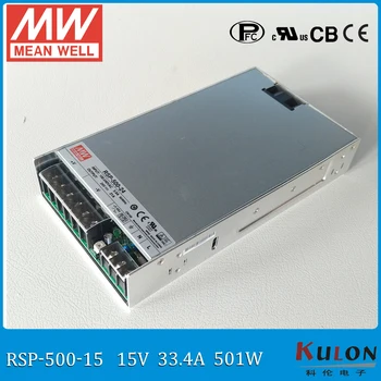 Originalni MEAN WELL RSP-500-15 15V napajanje 500W 30A 15V meanwell ac-dc pulse napajanje 15V sa PFC (PF>0.95)