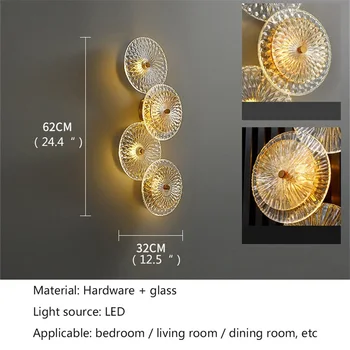 OULALA Postmodern Sconces Lamp Luxury Creative Round Design Indoor LED Light Fixtures Wall Mount