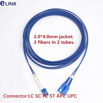 400mtr DX 2C Oklopnog utvrđuju patch kabel 2.0*4.0 mm duplex SM SC LC, FC ftth skakač 2 jezgre ratproof Однорежимный kabel ELINK 400m