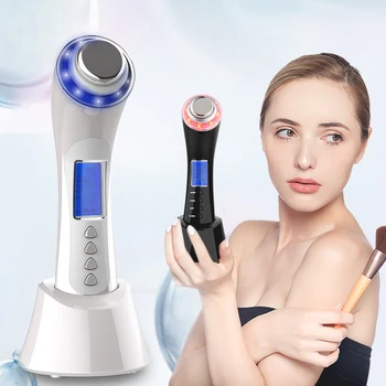 Dropshipping Beauty Product Electric Ultrasonic Face Massager Silicone White Gold Galvanic Lica Beauty Equipment