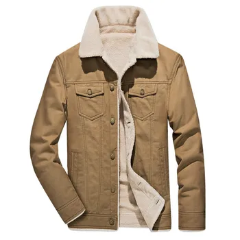 Pop Down Coat Pop Winter men ' s Warm Cargo Jackets Fleece Lined Coats For Male Outwear Wear Casaco Masculino Plus Size M-4XL