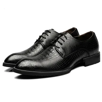 Visokokvalitetna Kožna Službena Muška Poslovna Cipele Klasične Oxfords Vintage Muške Cipele Krokodilske Muška Модельная Cipele Luksuzne Muške Stan 2.5 a