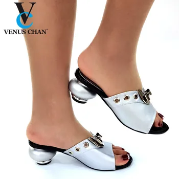 Nova moda luksuzna Ženske cipele dizajnera nigerijske zurke pumpe vjenčanje med peta plus size žene sandale na petu klizanja za obuću