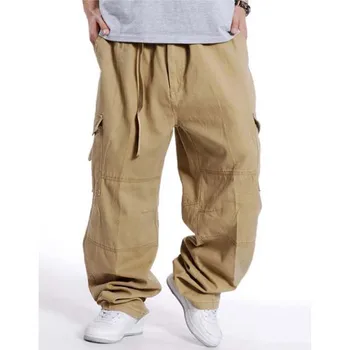XL VRLO VELIKE Muške hlače Slobodan Kombinezon Plus Veličine Muške Hlače Teretni Debeli muške hlače Uzročno-Istražne Duge Hlače