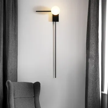 Skandinavski Bijela staklena zidna lampa Metalna Minimalistički geometrijski svjetlo Umjetnička Linija Dizajn Dnevni boravak Kupatilo kuhinja restoran zidne lampe
