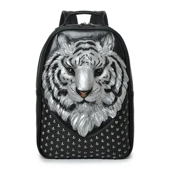 2021 novi 3D tigra torba ženska Europska i američka moda kreativno rivet personalizirane moderan ruksak