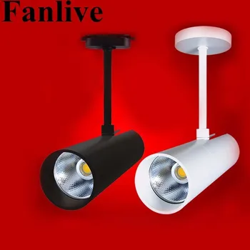 Fanlive 10pcs LED Unutarnji Wall Rail Track Lighting 2 Wire 7W 10W 15W COB LED Track Light Surface Mounted Spotlight AC 85-265V