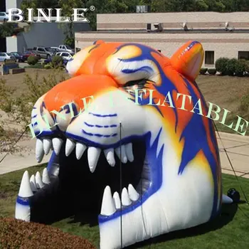 Otvoreni sportski oglašavanje zračni tunel maskota tigar napuhavanje nogometni tunel šator s logotipom izravna prodaja tvornice