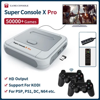 DC Ručni Super Console X Pro HD WiFi Output Mini TV Video Game Player Games Dual System Built-in 50000+ Games for PSP, PS1 N64