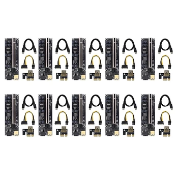 10ШТ Riser Card 1X to 16X Extender 009S Plus Riser Adapter for GPU Miner Mining PCIE (PCI PCI-E Grafika Extension Cable
