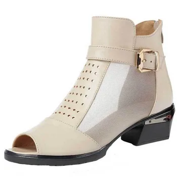 ZXRYXGS / 2021 g. Nove ljetne cipele od bičevati s сетчатым uzorkom, ženske Sandale, Cipele s debelim petama, Trendi Sandala, Sandala Velike veličine
