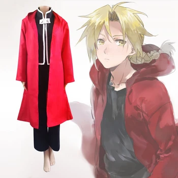 Anime Fullmetal Alchemist Cosplay Odijelo Edward Elric Cosplay Perika Crveni Plašt Odrasle Kostime Za Nastupe Kostimi Za Noć Vještica