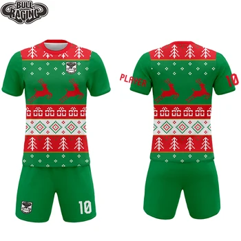Božićni uzorak dizajn nogometna majica kratkih prilagođene foootball uniforma setovi
