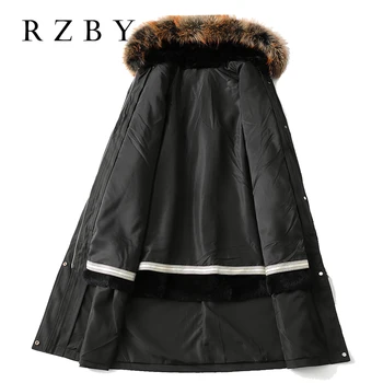 Double-faced Fur zimska jakna ženska Raccoon Dog Fur Collar Thick Winter Warm Fur Coat Abrigos Mujer Invierno 2021 RZBY782