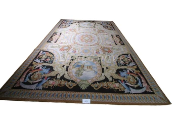 Besplatna dostava 12'x17' 90Line Aubusson Dizajn Savonnerie tepih pleten od vune renesanse tepih za uređenje doma