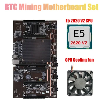 H61 BTCX79 Rudar Matična Ploča s E5 2620 V2 Procesor+Ventilator za hlađenje LGA 2011 DDR3 Podršku 3060 3070 3080 Grafička kartica za BTC
