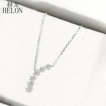 HELON Solid 18K White Gold AU750 SI/H 0.14 ct Autentični Prirodni Dijamanti Angažman Vjenčanje Ženski Nakit, Ogrlice i Privjesci