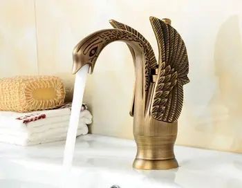 Besplatna dostava Antički brončani završiti Jednu rupu kupaonica Wc školjka bazena umivaonik Labud dizalica na бортике