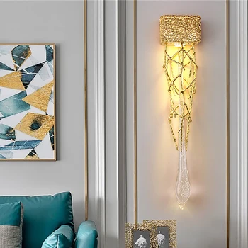 Američki Retro Led Zidne Svjetiljke Moderne Luksuzne Kristalno Zidne Svjetiljke Dnevni Boravak Spavaća Soba Noćni Lampe Bra Home Lampa