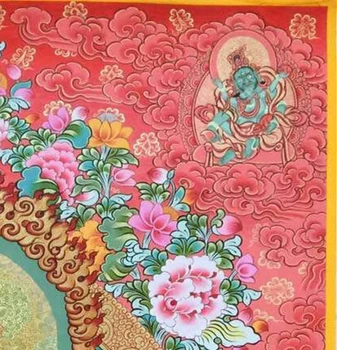 Pet vrsta Boga za sreću/Wufu god of wealth/Treasure King painting core size 80x60 /Slikar -quedan zhaxi