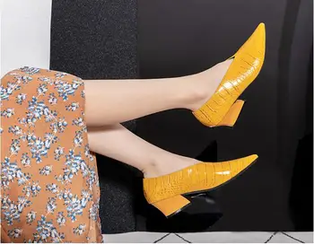 XGRAVITY Krokodilske Kože Dama Moda Oštar Čarapa Cipele Na Visoku Petu Elegantan Lak Pleather Klin Nabijen Cipele Moda Dama Cipele