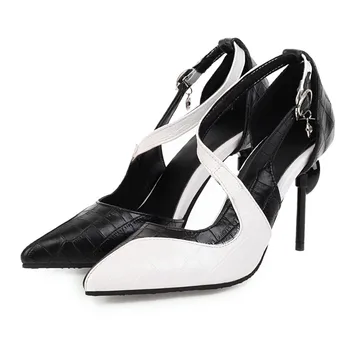 Veliki veličina Istaknuo kontrast cipele dame visoke pete ženske cipele žena pumpe