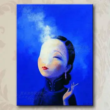 Apstraktno ulje na platnu kineski stil crtanje slikanje crtani film,domaća ukrasne moderno slikarstvo,Besplatna dostava