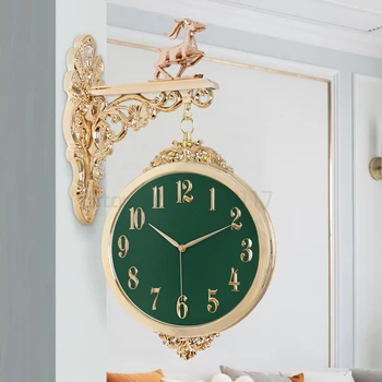 Skandinavski obostrani zidni sat pluća luksuzni sat sa glavom jelena domaći modni satovi kreativna zidni satovi