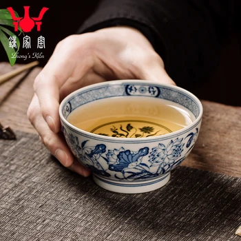 Uzorak čajna šalica цзиндэчжэнь plava i bijela održavati kung-fu čajne šalice ručni drvo lotos master šalica jedna veličina šalice
