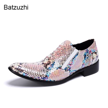 Batzuzhi / Luksuzne Muške cipele Ručne izrade s Oštrim Vrhom, modni kožne Modeliranje Cipele Bez-Uvezivanje, Poslovne/Večernje i za Svadbene cipele