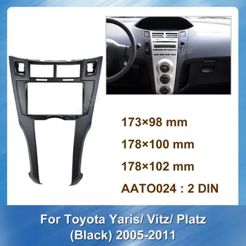 Auto Radio Stereo DVD Opšav Ploča GPS navigacija za Toyota Yaris Vitz Platz 2005-2011 (crna)ploča crtica Instalacija Pričvršćenje