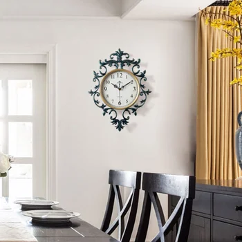 Berba Luksuzni Zidni Sat Europska Metal Kreativni Stil Potkrovlje Umjetnost Zidni Sat Nečujne Starinski Reloj Pared Grande Home Decor DE50ZB