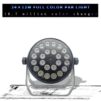 24x12W RGBW 4in1 Par Led Flat Led Par Can Light 24*12W Stage Staining Lighting for Party KTV Disco DJ