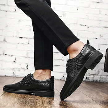 De zapatos male sapatos causal muške hombre man informales para prozračna cipele cipele crna cuero 2020 prodaja novi stan casual muške